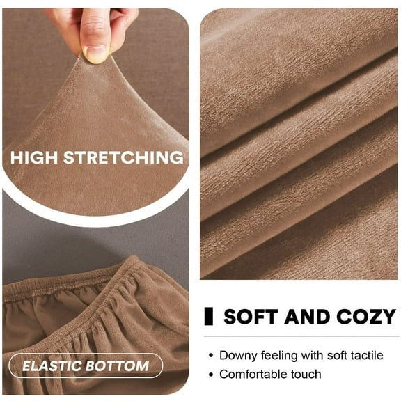 Velvet Round Saucer Chair Cover - High Stretch Slipcover for Living Room, Washable, Fits 37-48 Inch