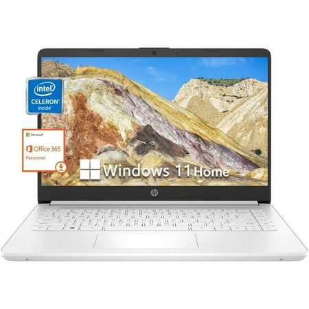 HP 14" Laptop,Ultra Light Laptop for Student and Business,Intel Quad-Core N4120,4GB RAM,128GB eMMC Storage,1-Year Office 365,HD Webcam,Wi-Fi,Windows 11 Home,Silver