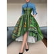 thumbnail image 2 of Vestido elegante para mujer, con estampado abstracto, retazos, cuello vuelto, camisa de talle medio, vestido de fiesta de noche, vestido largo para mujer, 2 of 4
