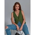 thumbnail image 2 of V-neck Women's Summer Basic Vest Crochet Knit Vest SSweater Sleeveless Vest Top, 2 of 6