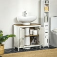 thumbnail image 6 of kleankin Modern Bathroom Sink Cabinet, Floor Standing Under Sink Cabinet, Freestanding Storage Cupboard with Adjustable Shelf, Double Doors, Antique White, 6 of 9