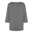 thumbnail image 5 of Fnooota Women's Plus Size T-shirts, Asymmetrical Neck Casual Summer Classic 3/4 Sleeve Tops Gray Size XL, 5 of 6