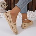 thumbnail image 6 of Norvail Womens Lightweight Open Toe Flat Sandals - Casual Slip-On Summer Beach Shoes, Hollow Out Flat Sandals, Solid Color Round Toe Slip On Summer Going Out Shoes, 6 of 8