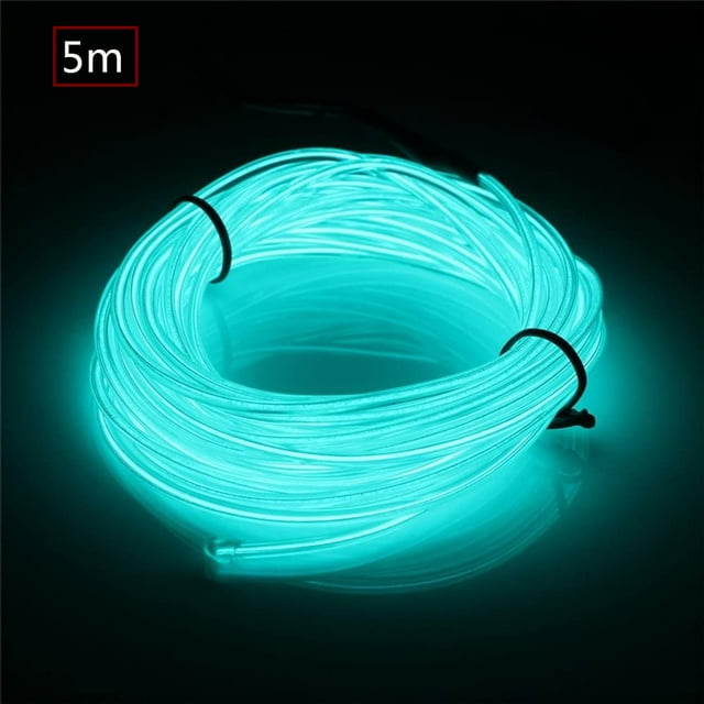 5M EL Wire EL Cable Neon Light Lighting Electroluminescent Battery Operated for Party Halloween (Ice Blue)