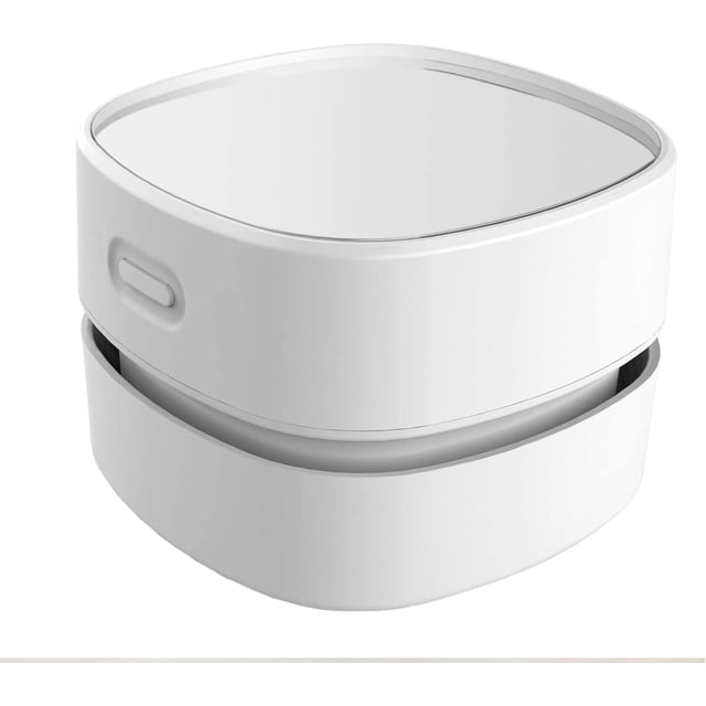Desktop Vacuum Cleaner, Mini Table dust Sweeper Energy Saving,High Endurance up to 90 mins,Cordless&360º Rotatable Design for Keyboard/Home/School/Office(White)