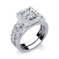 thumbnail image 2 of SuperJeweler 3 1/2 Carat Princess Shape Halo Diamond Bridal Set in 14 Karat White Gold For Women, 2 of 7