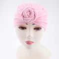 thumbnail image 2 of Tachiuwa 2 Pcs Turban Extensible Noué pour Femmes Bonnet Indien Rose, 2 of 8