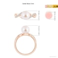 thumbnail image 5 of ANGARA Japanese Akoya Cultured Pearl Criss Cross Shank Engagement Ring in 14K Rose Gold for Women | June Birthstone, Birthday, Anniversary, Jewelry Gift for Women | Pearl Ring, 5 of 8