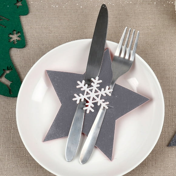 Portacubiertos navideños, bolsa para cubiertos, juego de cuchillos y tenedores para cena con temática de árbol de Navidad, ideal para el hogar, fiestas, vajilla, regalos y decoraciones de mesa.