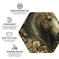 thumbnail image 3 of Gaeub Palatial Gold Pattern Horse Print 4 Pcs Leather Coasters for Drinks ,Drink Coasters Sets,Drink Table Cup Coasters for Living Room Kitchen Coffee Decor-Hexagon, 3 of 6