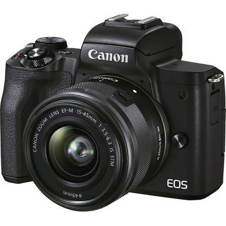 Canon EOS M50 Mark II Mirrorless Camera with EF-M 15-45mm f/3.5-6.3 IS STM Lens (Black)