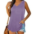 thumbnail image 7 of Posijego Tank Tops for Women Summer Sleeveless Casual V Neck Shirts Beach Vacation Tank Tee Fashion Clothes, 7 of 7