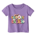 thumbnail image 4 of PMVFHDE Hauts Mignons pour Filles, T-shirt Graphique pour Filles, T-Shirts d'Été pour Filles, T-Shirts Originaux pour Filles, T-Shirts Graphiques Mignons de Pâques pour Enfants, Col Rond, Manches Courtes, T-shirt Décontracté d'Été Violet, 1-2 Ans, 4 of 4