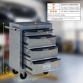 thumbnail image 3 of Eyisean 20" 4-Drawer Rolling Tool Chest on Wheels, Heavy Duty Mobile Metal Tool Box Organizer with Lockable Wheels & Ball Bearing Drawers, Multifunctional Steel Tool Cart for Repair Shop, Garage, 3 of 17
