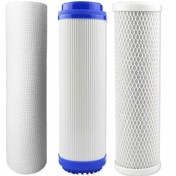 Universal Replacement Filter Cartridges, Set For Reverse Water Filter System Stage 1, 2&3. 5 Stage Reverse Osmosis Filter Replacement Set