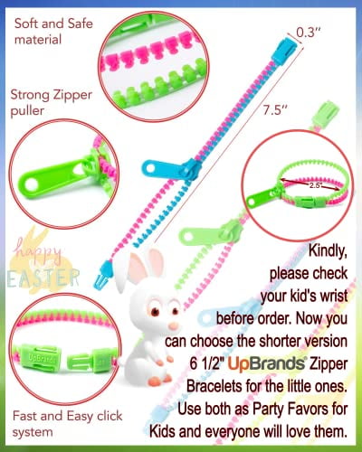 UpBrands 48 Pack Friendship Fidget ZIPPER Bracelets Sensory Toys BULK Set Neon for sale online 