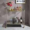 thumbnail image 4 of ACME Cirro Serving Cart in Antique Mirror and Wire Brass, 4 of 5