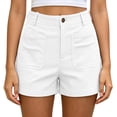 thumbnail image 2 of Shorts for Women High Waist with Pockets Pull On Solid Color Casual Twill Summer Hiking Shorts with Pockets, 2 of 7