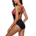 thumbnail image 4 of Women's Color Blocked Racing One Piece Swimwear High Cut Athletic Bathing Suit, 4 of 6