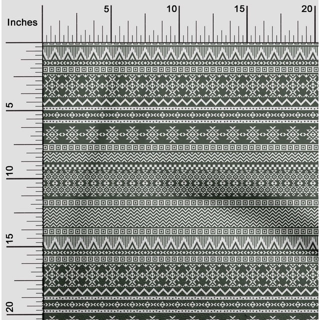 oneOone Tissu Polyester Lycra Vert Olive Matériau de Robe Tribale Aztèque Tissu Imprimé Tissu au Mètre 56 Pouces de Large