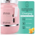 thumbnail image 4 of (Pink), Portable Personal Size Blender, USB Rechargeable Mini Juicer Blender for Smoothies and Shakes with 2 Juice Cup Portable on the go Travel Sports Kitchen, 4 of 4