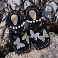 thumbnail image 4 of Toddler Girls Pearl Strap Sandals, Sparkly Butterfly Open-Toe Summer Shoes, 4 of 8