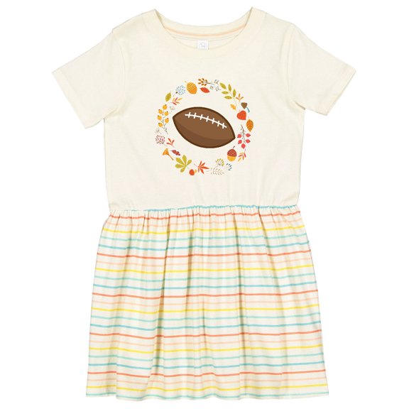 Inktastic Fall Football Autumn Wreath Girls Toddler Dress