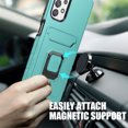 thumbnail image 5 of TJS Phone Case for Samsung Galaxy A32 5G, with [Tempered Glass Screen Protector] Impact Resistant Metal Ring Magnetic Support Kickstand Card Slot Cover (Teal), 5 of 8