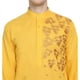 SKAVIJ Indien Coton Kurta Casual Chemise Longue Partie Robe Grand Gold Hommes – image 3 sur 6