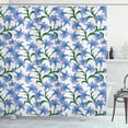 thumbnail image 1 of Flowers Shower Curtain, Natural Theme Spring Blossoms Pattern with Branches Botanical Art, Fabric Bathroom Set with Hooks, 69W X 70L Inches, Lavender Blue Green, by Ambesonne, 1 of 3