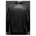 thumbnail image 6 of SGFCWSX Men's Zip Up Jacket Faux Leather Lapel Collar Relaxed Fit Moto Casual Coat with Pockets Black Size L, 6 of 9