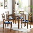 thumbnail image 6 of Blue and Grey Abstract Art Artwork Seat Covers for Dining Room Chairs Set Of 4,Stretch Printed Washable Chair Seat Cover with Elastic Ties and Button,Removable Waterproof Couch Cushion Covers, 6 of 6