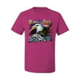 thumbnail image 2 of Wild Bobby, Born To Be Free Blad Eagle and American Flag Cars and Trucks Men's Graphic T-Shirt, Fuschia, Large, 2 of 3
