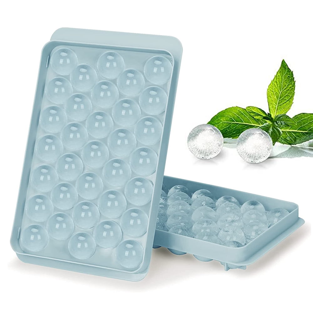  MARELUNNA (2 Pack) 8 cavity round ice cube trays. 1.8” sphere  ice mold. Easy release ice ball maker mold. Silicone ice cube trays for  freezer. Whiskey ice cubes mold/Gifts for men