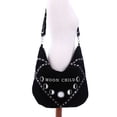 thumbnail image 4 of Restyle Gothic Black Velvet Moon Child Hobo Bag, 4 of 6