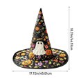 thumbnail image 2 of Witch Hat for Women, 3D Digital Print Halloween Costume Hat, Wide Brim Quilted Pointed Cone Hat, Great for Party Cosplay Dress Up and Festival Celebrations H, 2 of 2