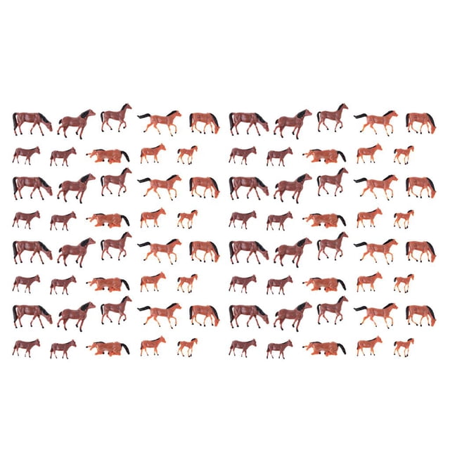 80 piezas de figuras miniatura 1:87 escala caballos jardín parque decoración - caballo Macarena Figura de caballo pintada HO