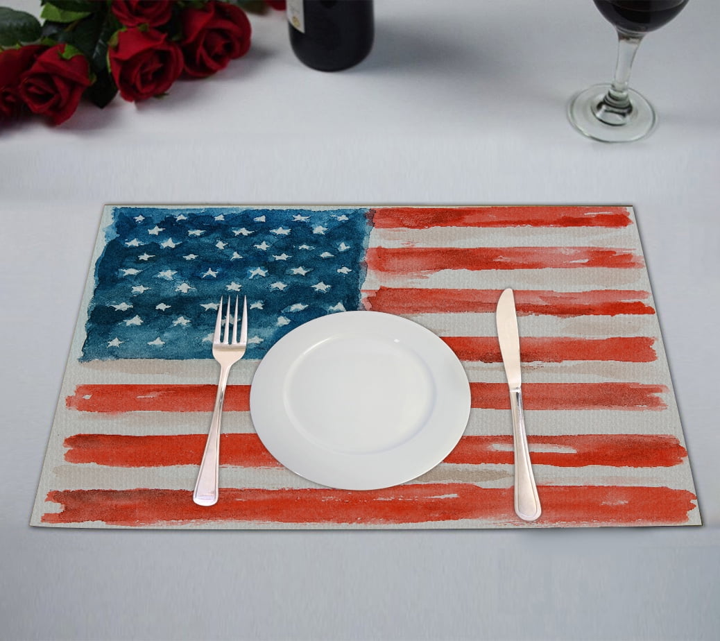 ABPHQTO American Flag Usa Flag National Holidays Patriotic Art Placemat