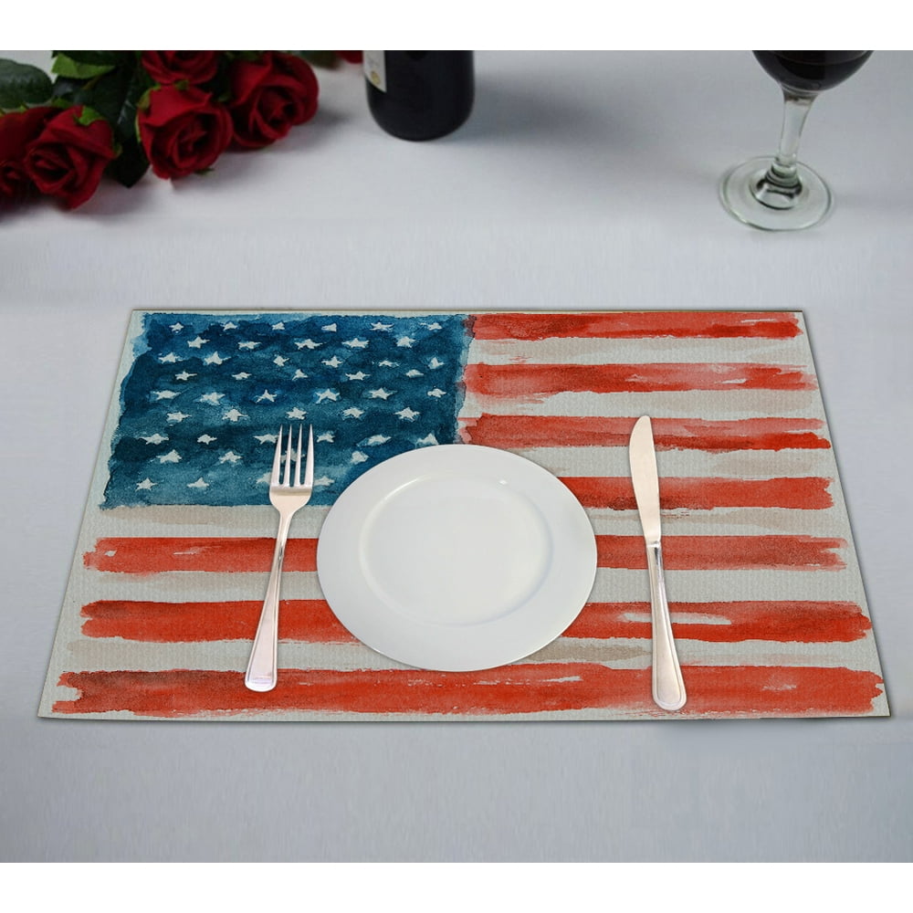 ABPHQTO American Flag Usa Flag National Holidays Patriotic Art Placemat