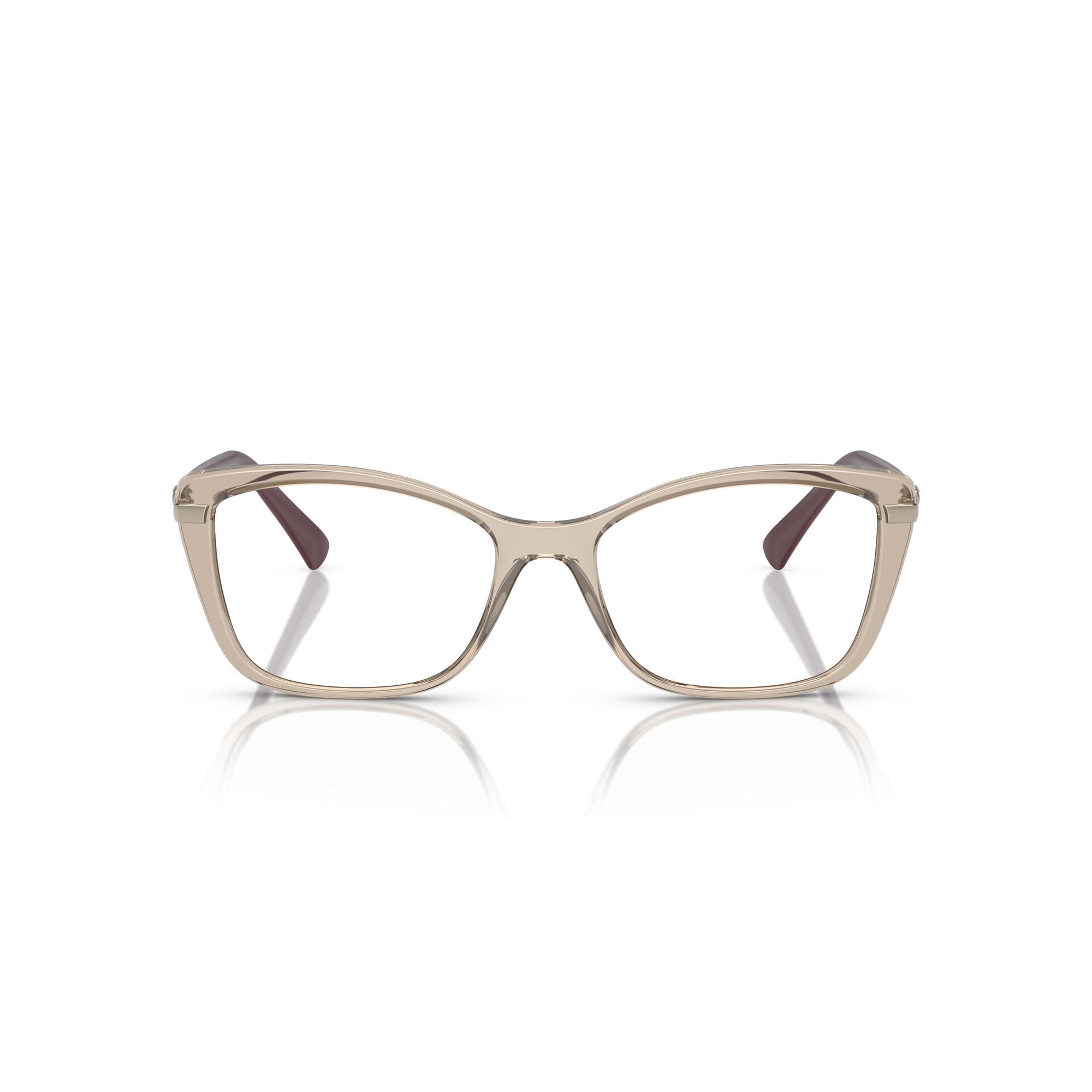 Vogue Unisex Rectangular VO5487B Propionate Eyeglasses, Transparent Light Brown, 54mm