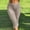 (Fashion 5)Khaki, variant on Woman Fashion Plaid Printed Flared Lace Side-Opening Skinny Capris Pants Summer Casual and Comfortable Capris Pants