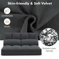 thumbnail image 5 of Costway Floor Sofa Bed with 2 Pillows 6 Positions Adjustable Backrest Velvet Cover Dark Grey, 5 of 10