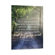 Inspirational Quotes Jeremiah 6 16 Wall Art Bible Poetry Verses Framed Canvas Wall Art for Home Living Room Farmhouse Wall Decor Poster 11x14inch(28x35cm)