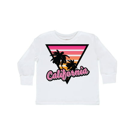 

Inktastic California with Triangle and Palm Trees Gift Toddler Boy or Toddler Girl Long Sleeve T-Shirt