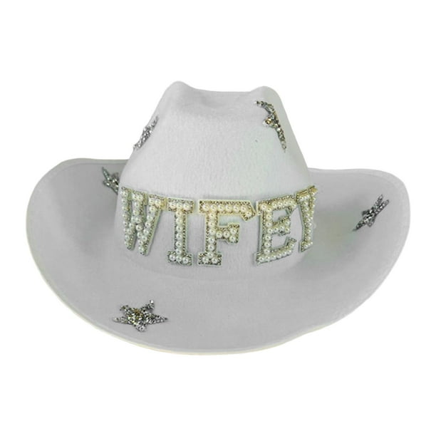 Sombrero de vaquero occidental Sombrero de fieltro Vestido de lujo Lentejuelas decorativas Sombreros para el sol Accesorios Sombrero de