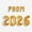 Gold, variant on Prom 2026 Silver Small Letters 16” Air Only & Big Number 32” Air or Helium Filled, Mylar Foil Metallic Balloons for School Party Decorations