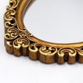 thumbnail image 4 of XIBUFE Oval Smallest Wall Mirror Resin Frame Size：12 X 8.3 " Mirror Vintage Hanging Mirrors for Bedroom Living-Room Dresser Decor Small Mirror for Wall Gold, 4 of 6