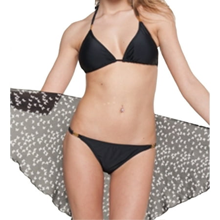 - Sexy Tie Neck Padded Sliding Halter Top Double String Side Brazilian Back Bikini
