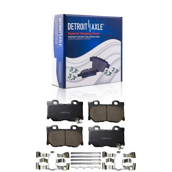 Detroit Axle - Rear Brake Pads for INFINITI G37 FX50 M37 M56 Q50 Q60 Q70 Q70L QX70 Nissan Z 370Z, Ceramic Brake Pads with Hardware Replacement