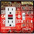 thumbnail image 1 of Metal Light Switch Wall Plate Outlet Cover (Coffee Shop Cafe Restaurant Sign Red / Black - Single Rocker Single Toggle), 1 of 2